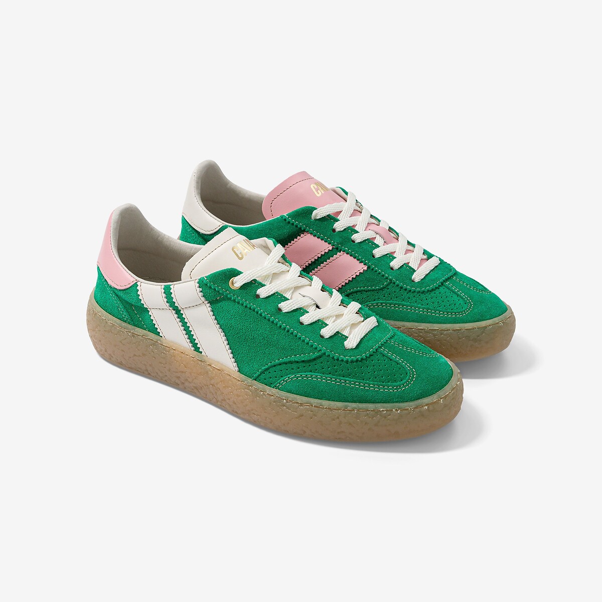 Baskets en cuir vert, CAVAL