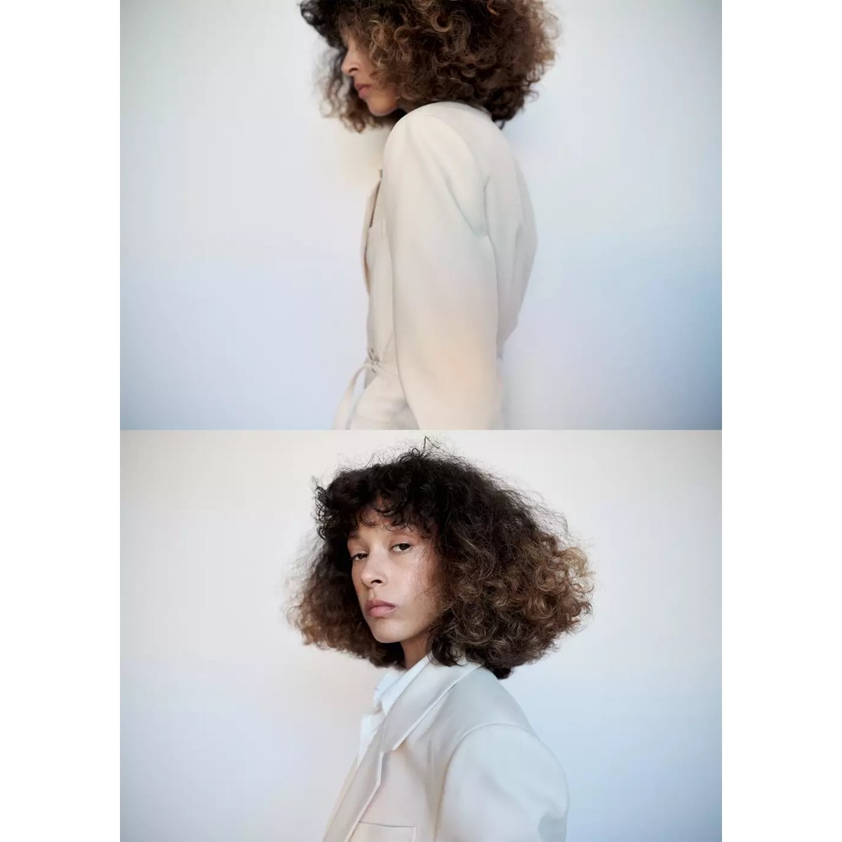 Veste costume ceinture écru, MANGO