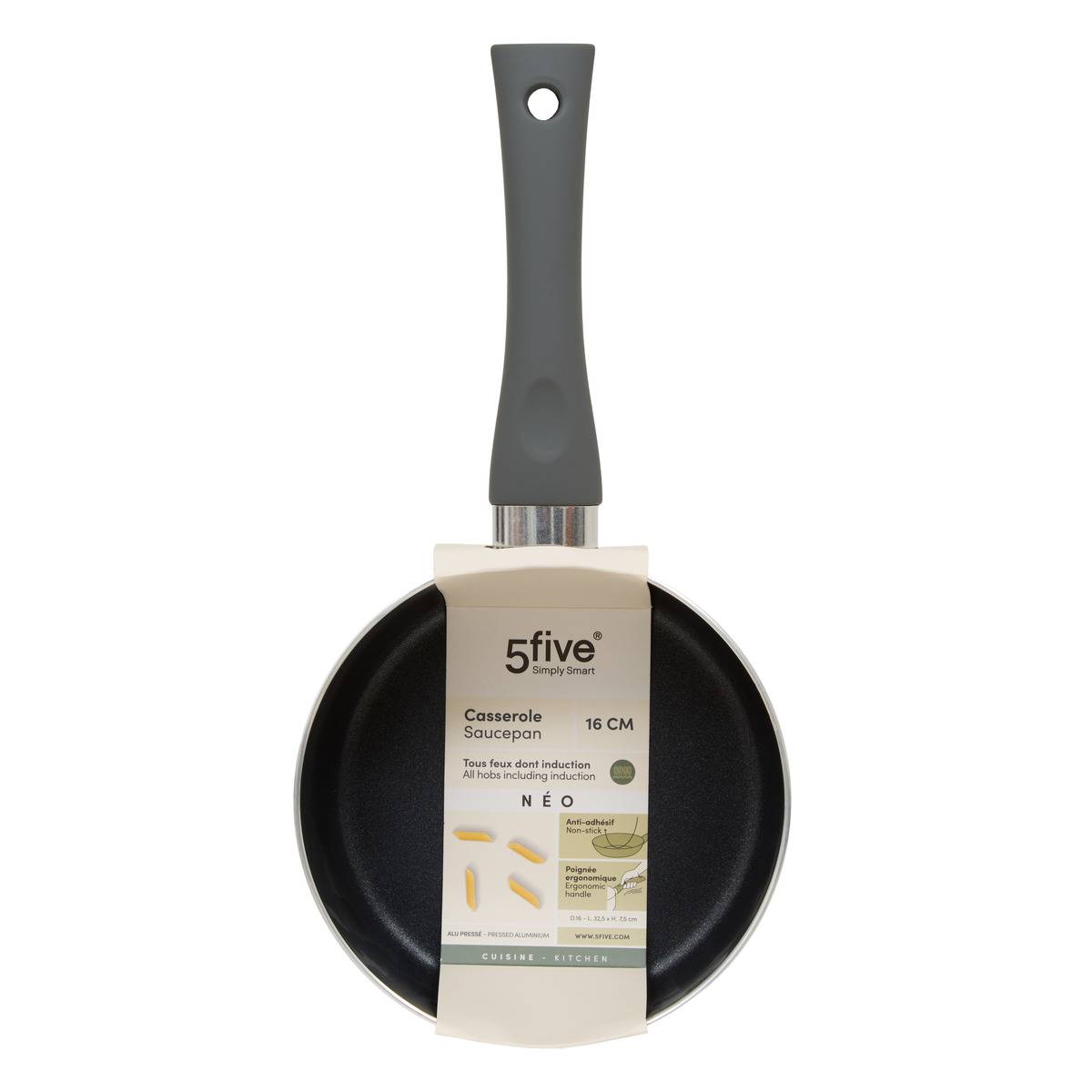 Casserole en aluminium NEO gris, 5FIVE SIMPLY SMART