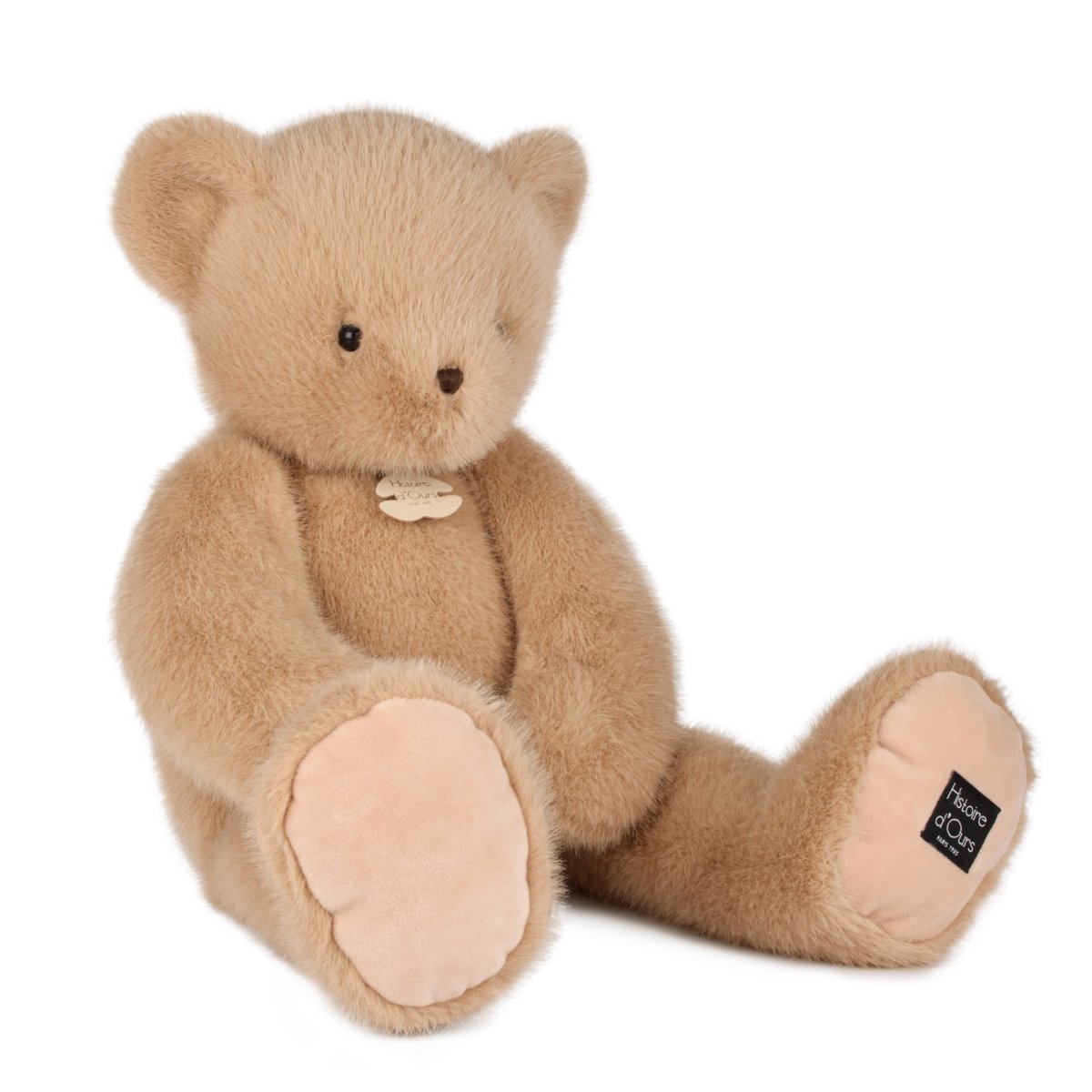 Ours en peluche CLEMENTIN 60 cm miel amande, HISTOIRE D'OURS