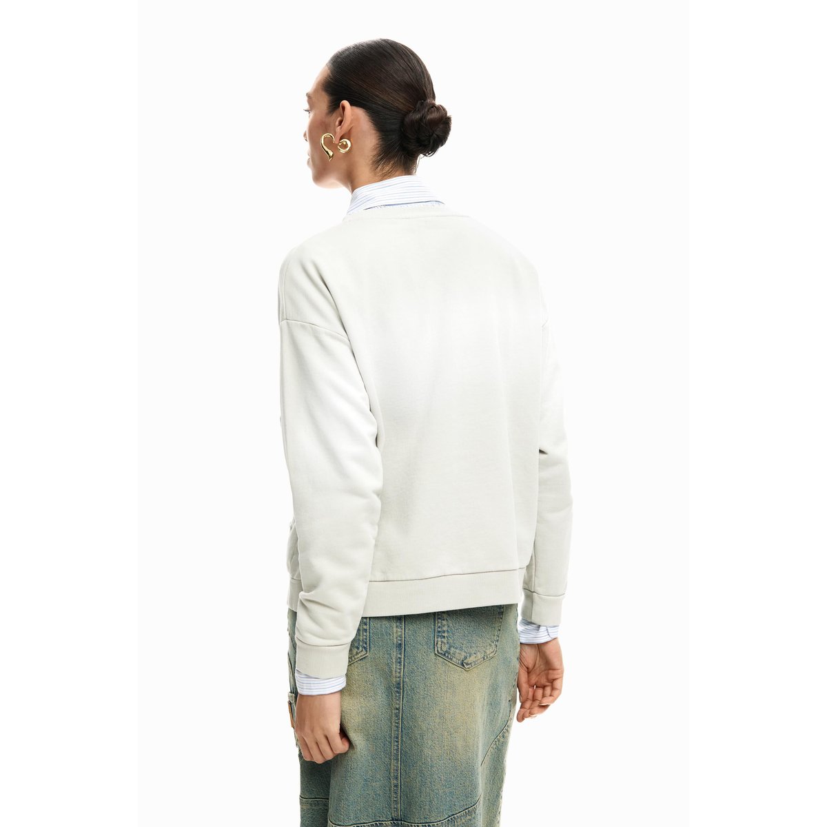 Sweat à capuche logo dégradé beige, DESIGUAL