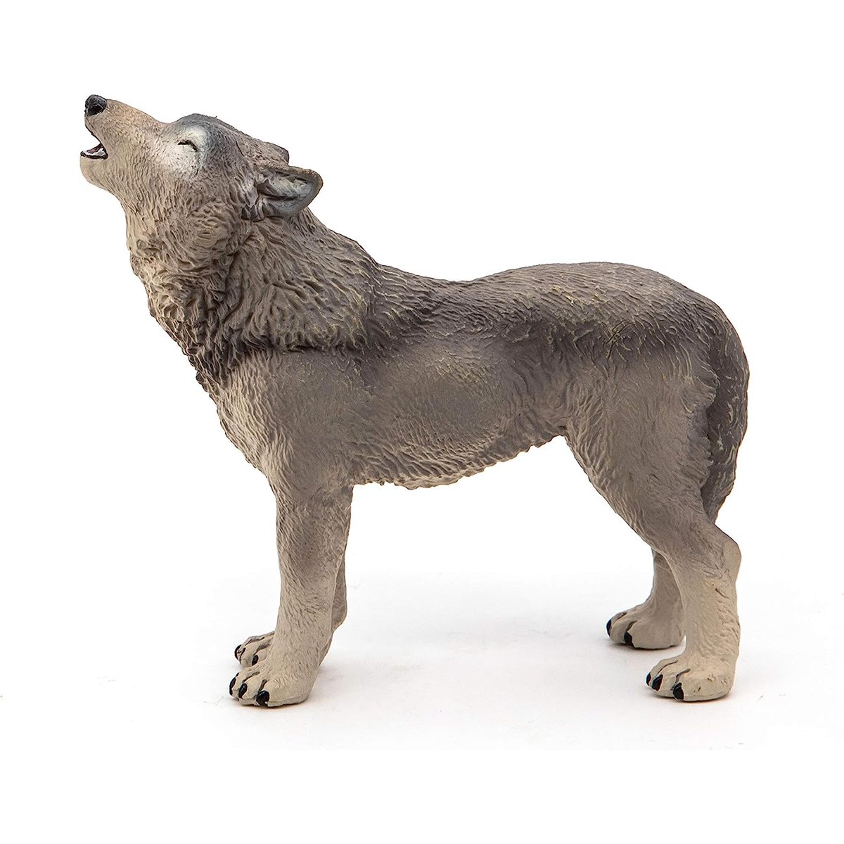 Figurine Loup hurlant gris, PAPO