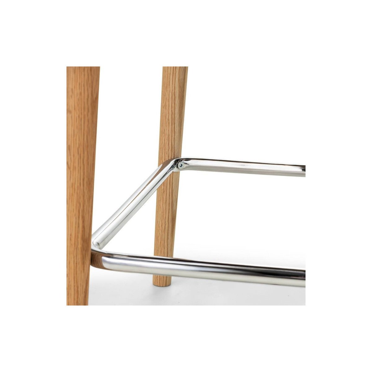Tabouret de bar en chêne collection MIA crème chêne clair et chrome, RECOLLECTION