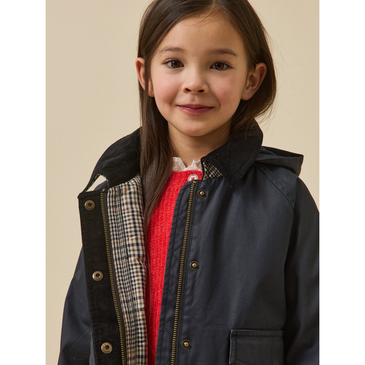 Veste en coton enduit marine, CYRILLUS