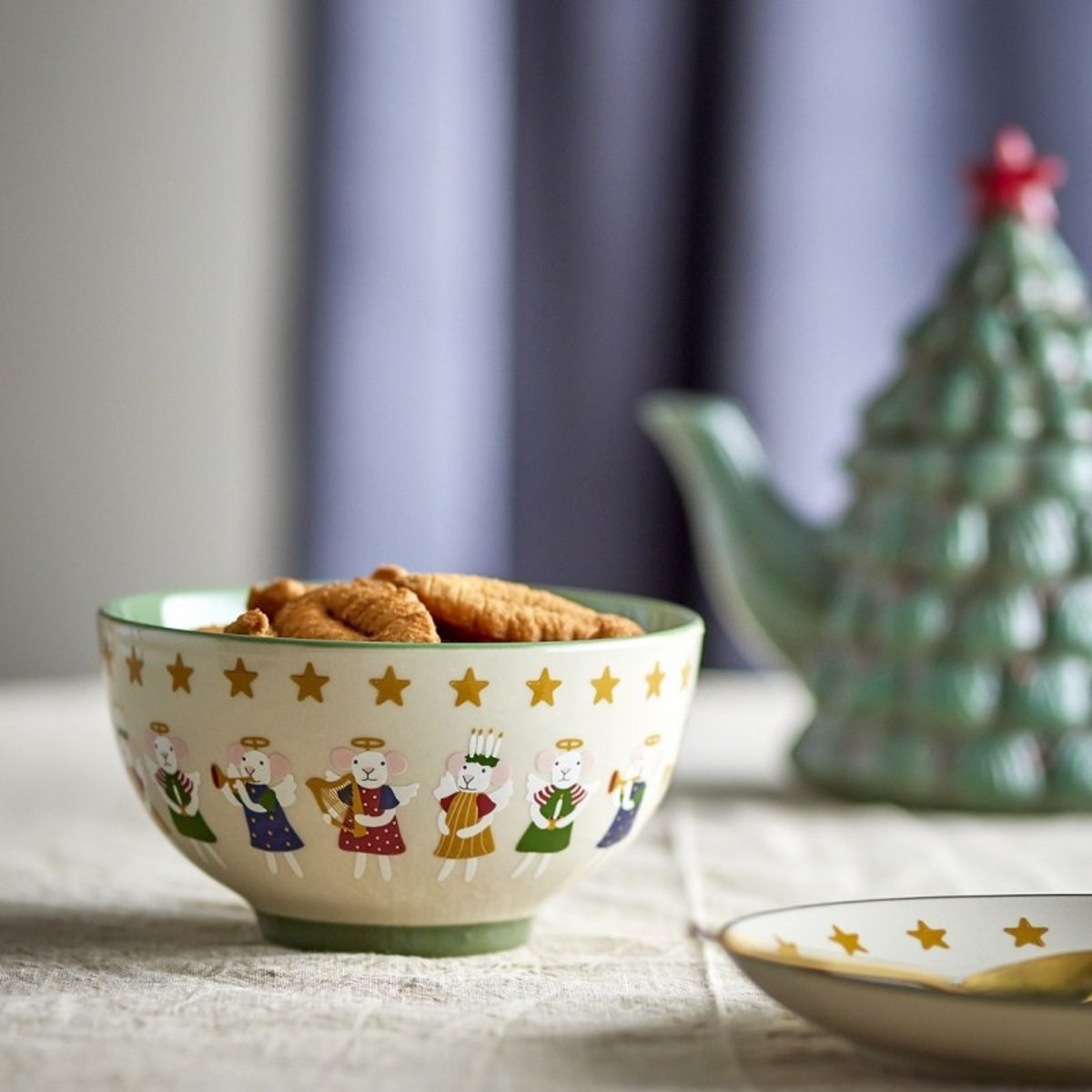 Petites assiettes souris PEO set de 4 crème, BLOOMINGVILLE