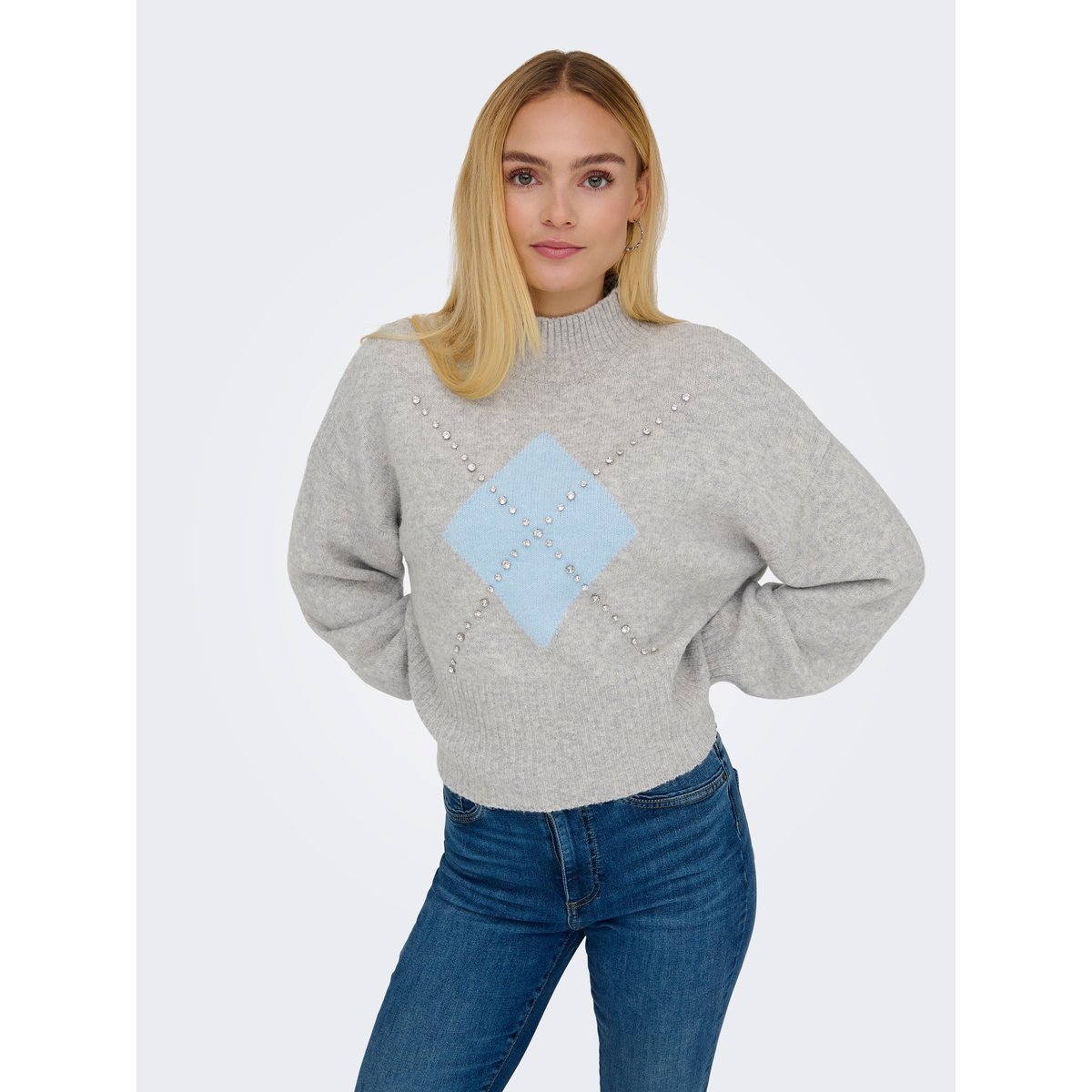 Pull En Maille grise - light grey melange, ONLY
