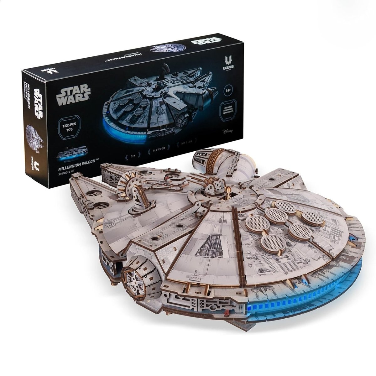 Puzzle 3D Faucon Millenium Star Wars beige, UGEARS