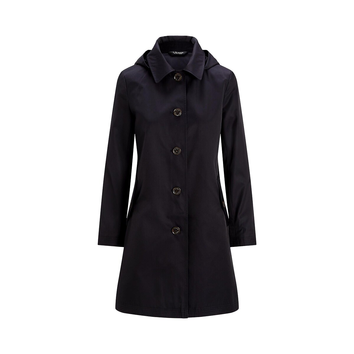 Trench long  fermeture boutonnée, mi-saison marine, LAUREN RALPH LAUREN