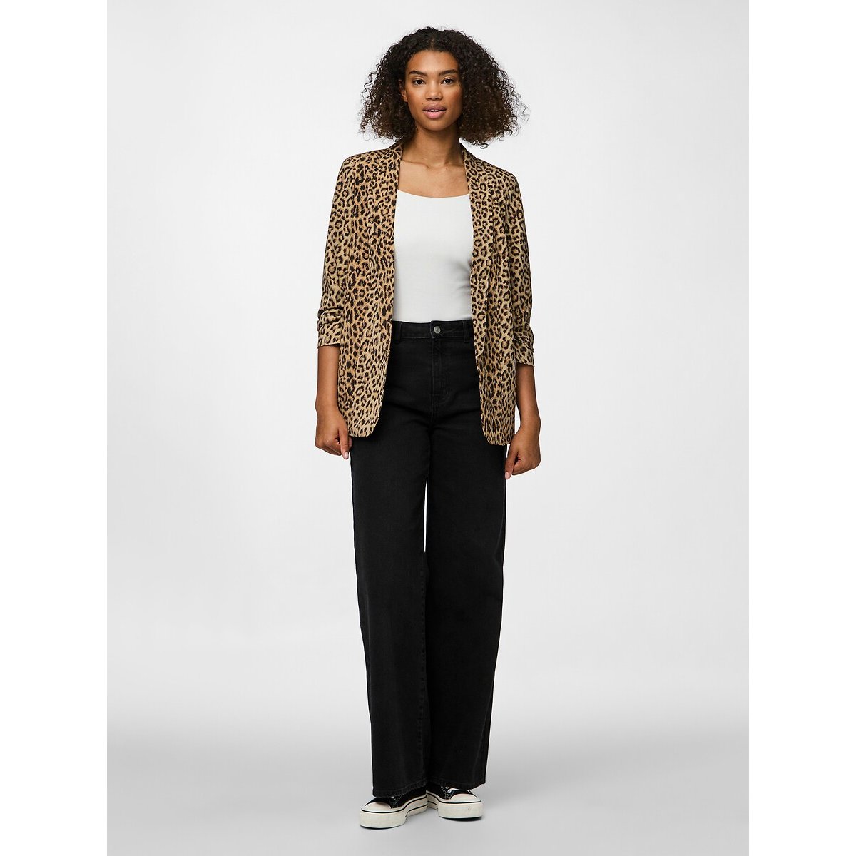 Blazer estampado estampado leopardo, PIECES