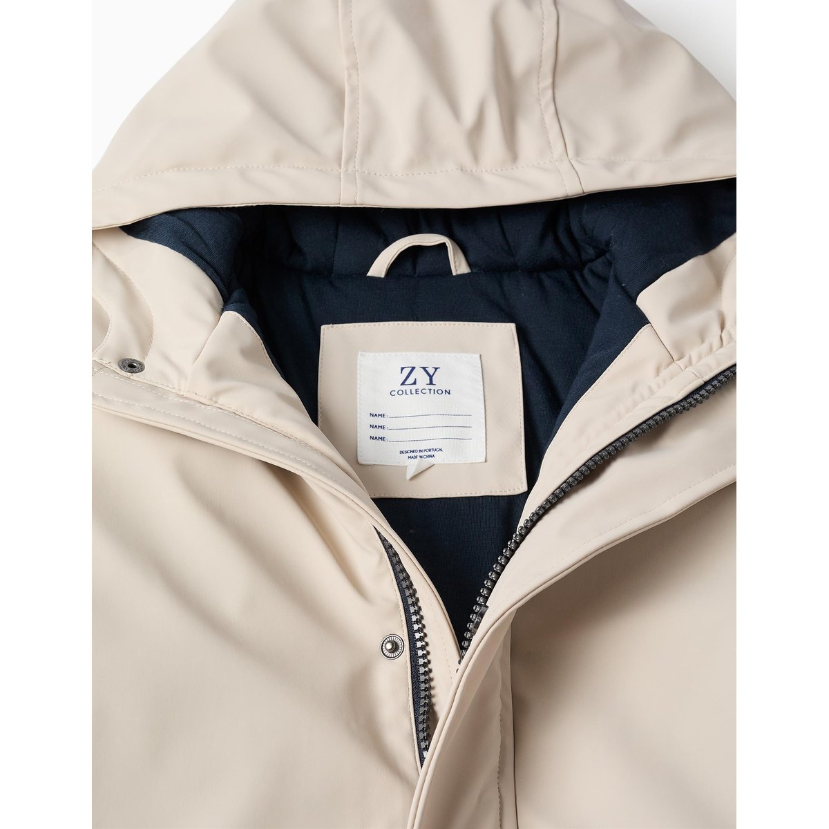 Parka rembourrée avec capuche et poches avant gris clair, ZIPPY