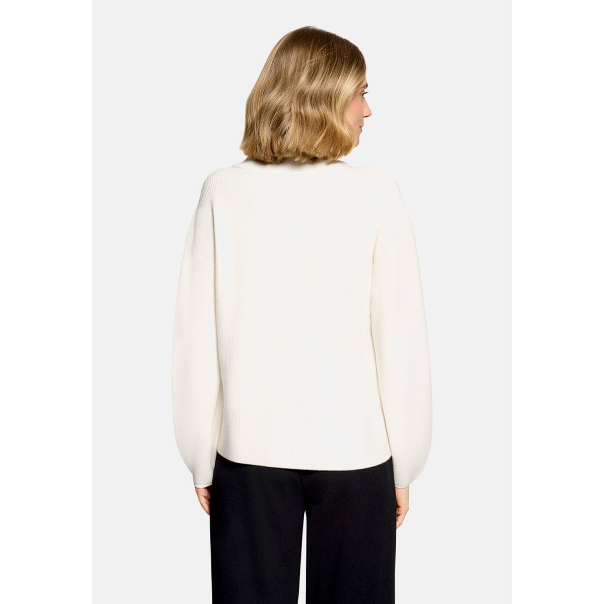 Pull-over en maille à col droit blanc, BETTY BARCLAY