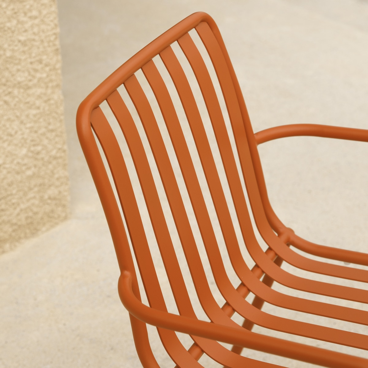 Fauteuil de jardin en Métal, GABY orange, TIKAMOON