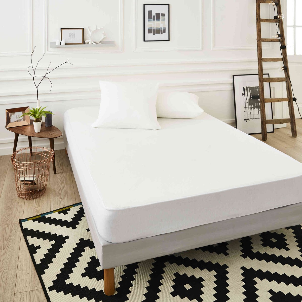 Protège matelas anti-transpirant respirant blanc, SWEET HOME