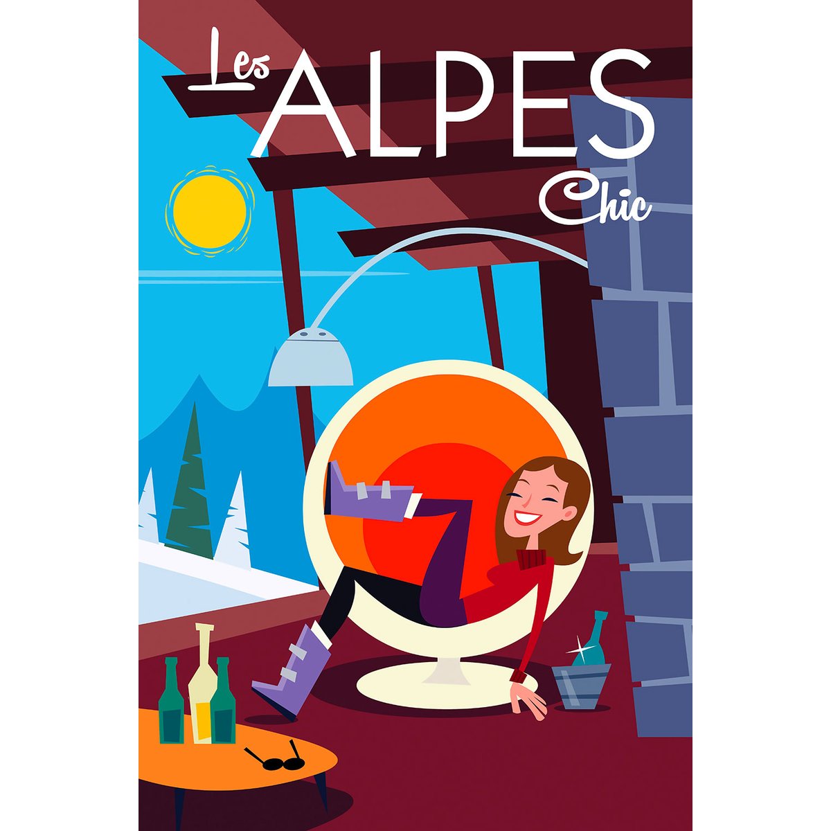 Tableau pause au chalet tableau alu dibond, HEXOA