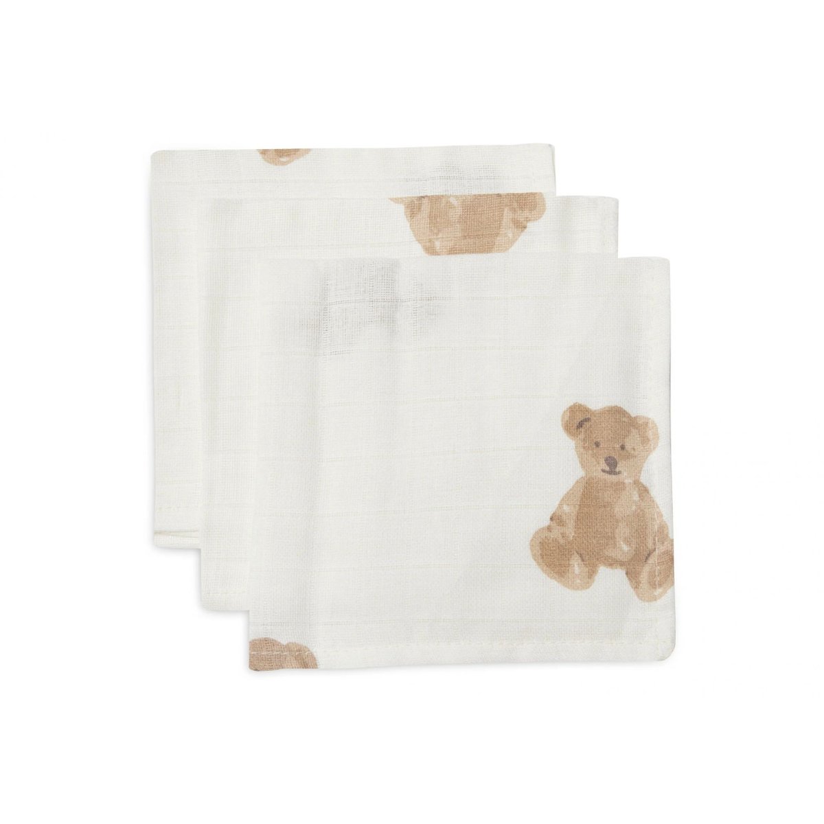 Lot de 3 langes en coton blanc, marron, JOLLEIN