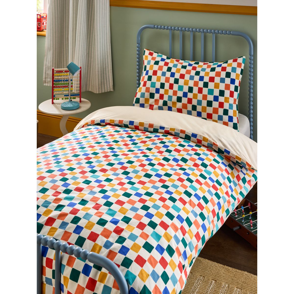 Housse de couette et taie d’oreiller en coton alphabet lumineux, NEXT