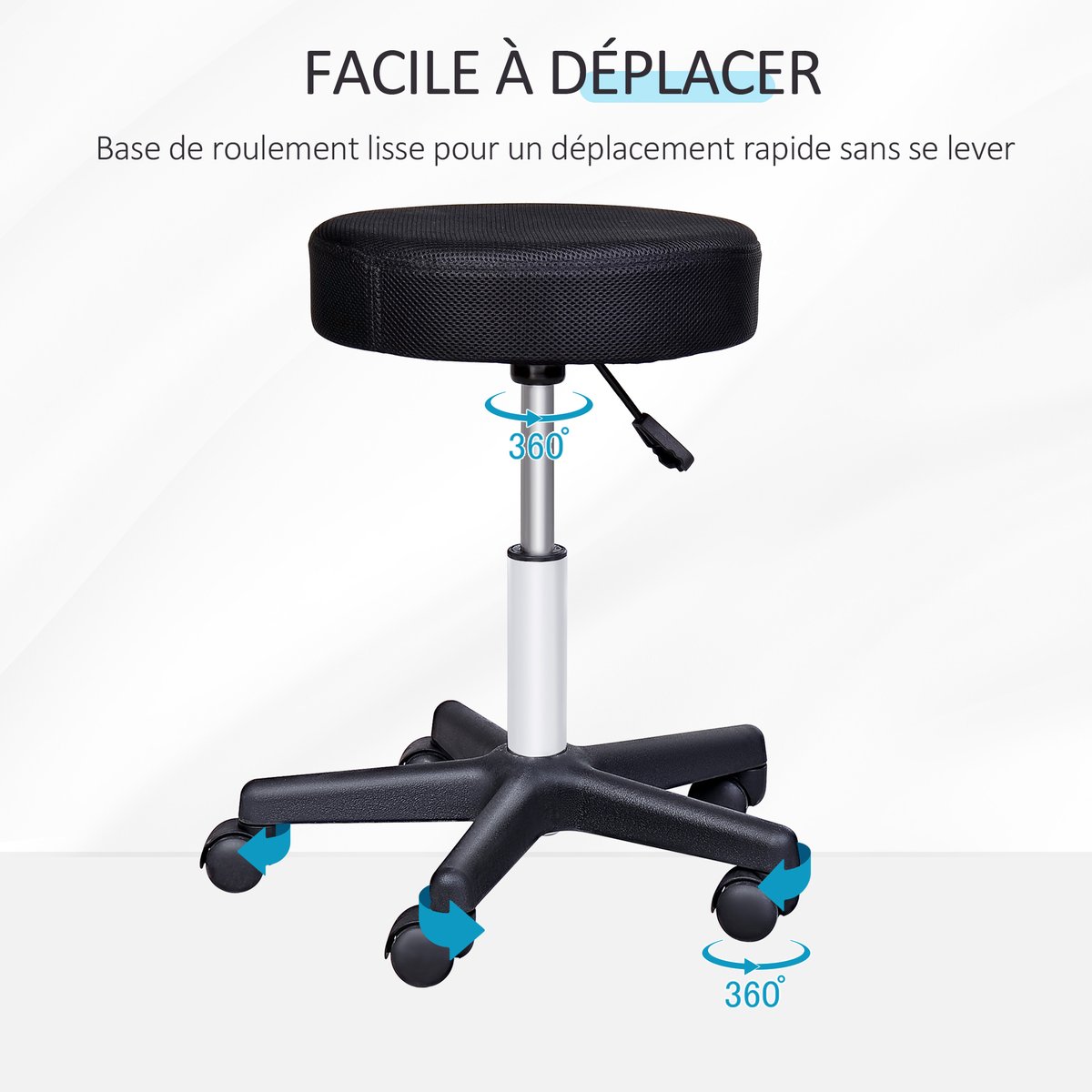 Tabouret de salon Bois Noir noir/rouge/blanc, HOMCOM
