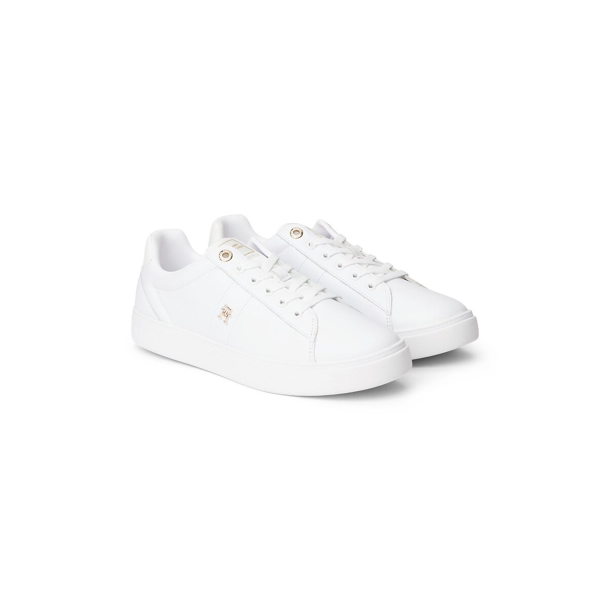 Court Elevated Leather Trainers white, TOMMY JEANS