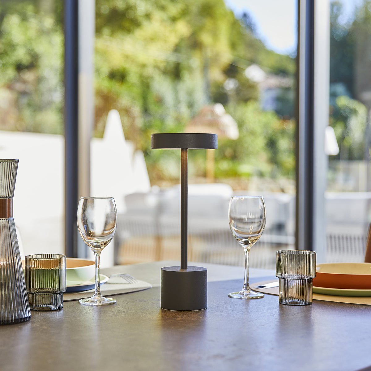 Lampe de table sans fil ROBY gris anthracite, LUMISKY