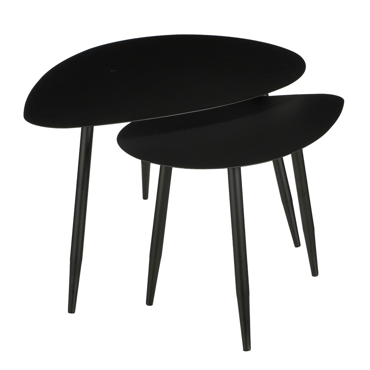 Lot de 2 tables d'appoint noir, MICA DECORATIONS