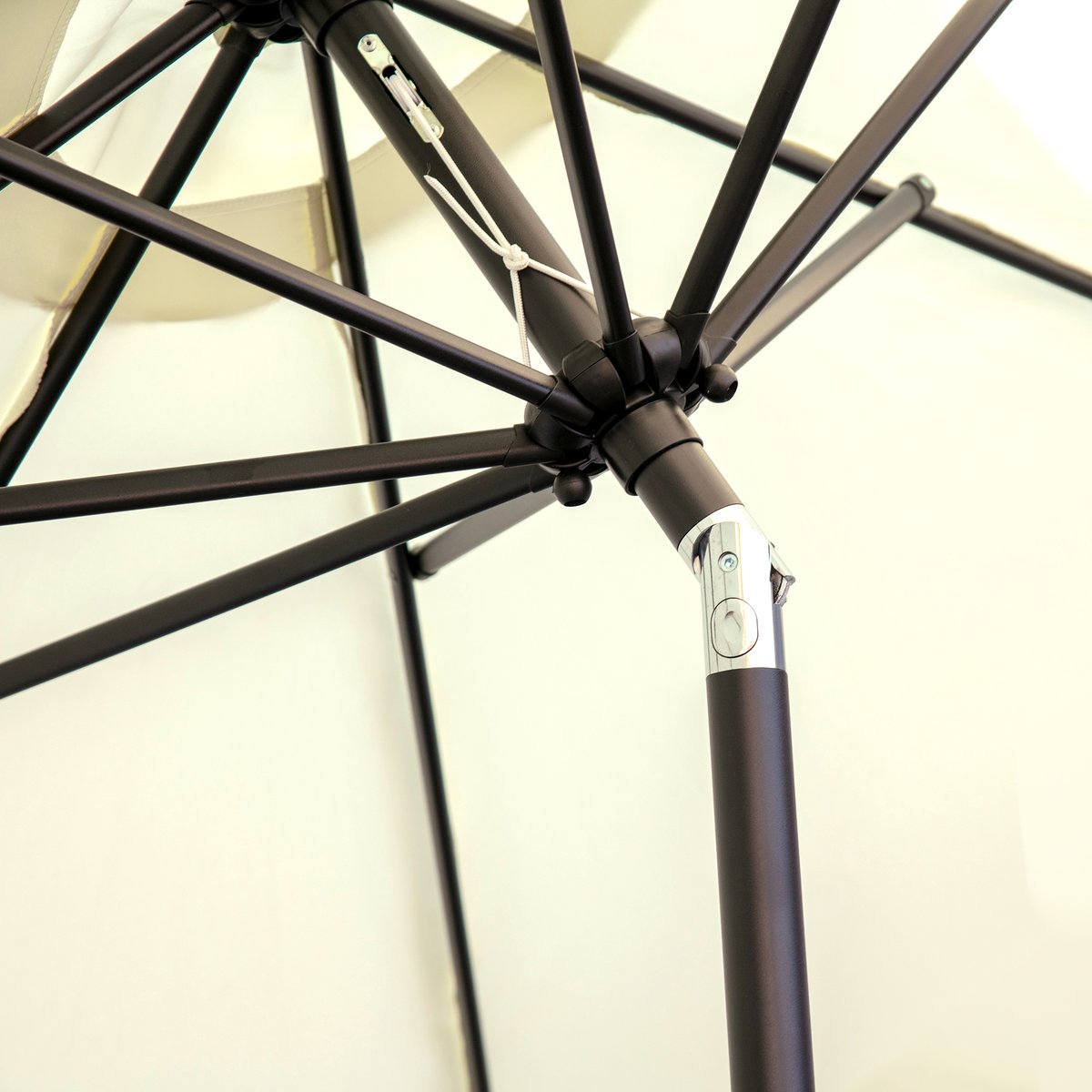 Parasol de terrasse Polyester Crème crème, OUTSUNNY