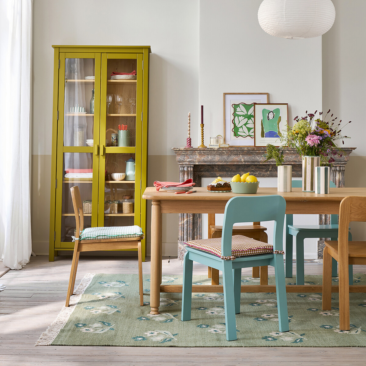 Table à manger, extensible, en chêne et plaqué, 6 à 10 couverts, SOLERON coloris chêne, LA REDOUTE INTERIEURS