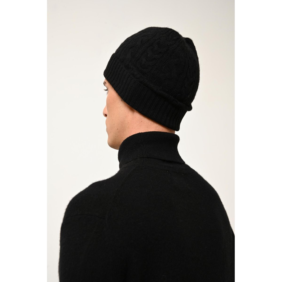 Pull Col Roulé Noir Connor noir, JUST CASHMERE