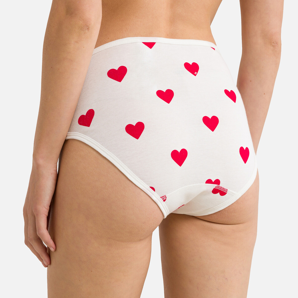 Lot de 2 culottes hautes en coton imprimé + rayé, PETIT BATEAU