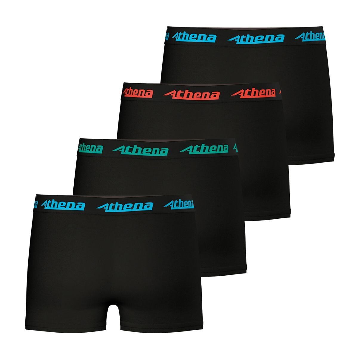 Lot de 4 boxers noir + noir + noir + noir, ATHENA