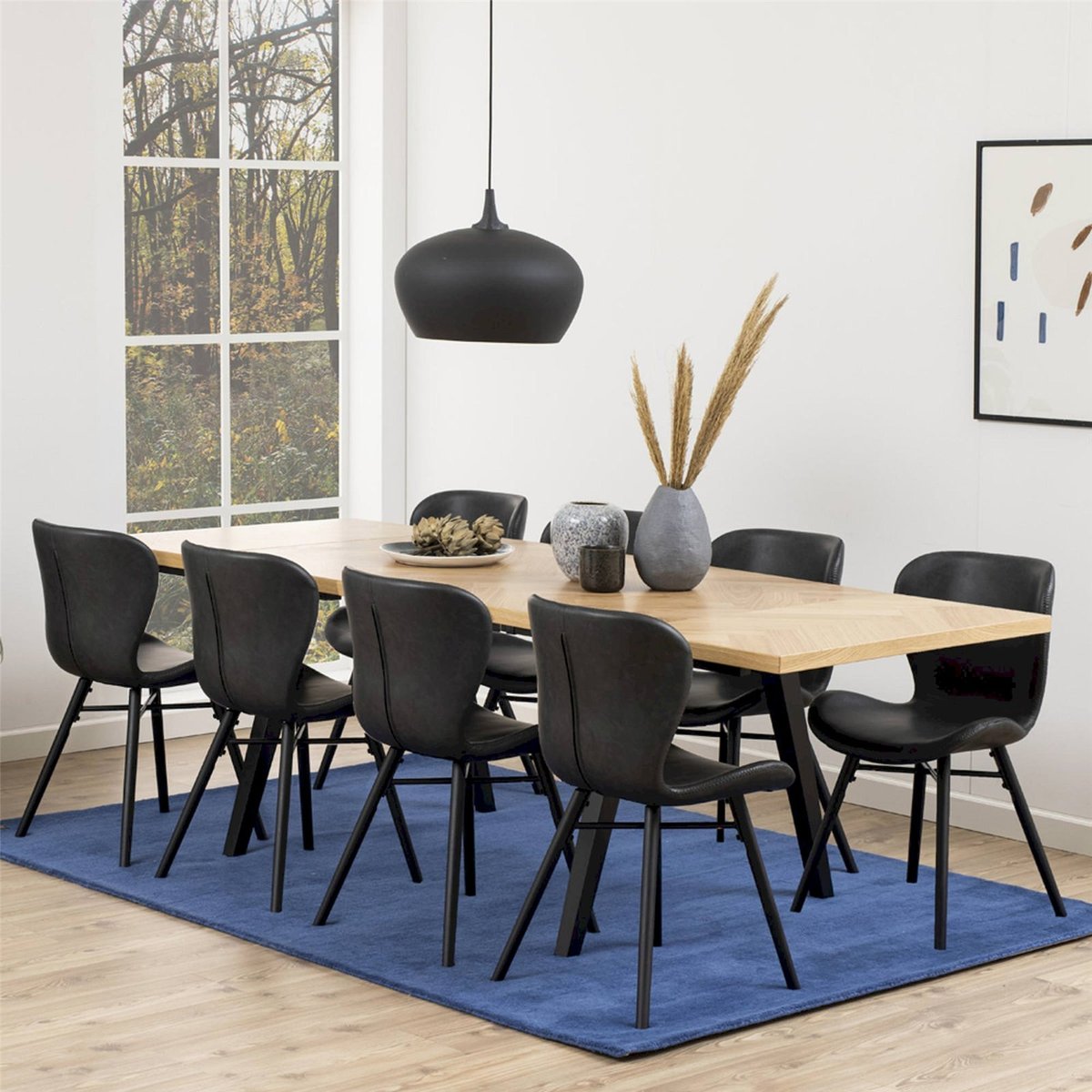 Chaise de repas matelassée collection GLENA noir, RECOLLECTION