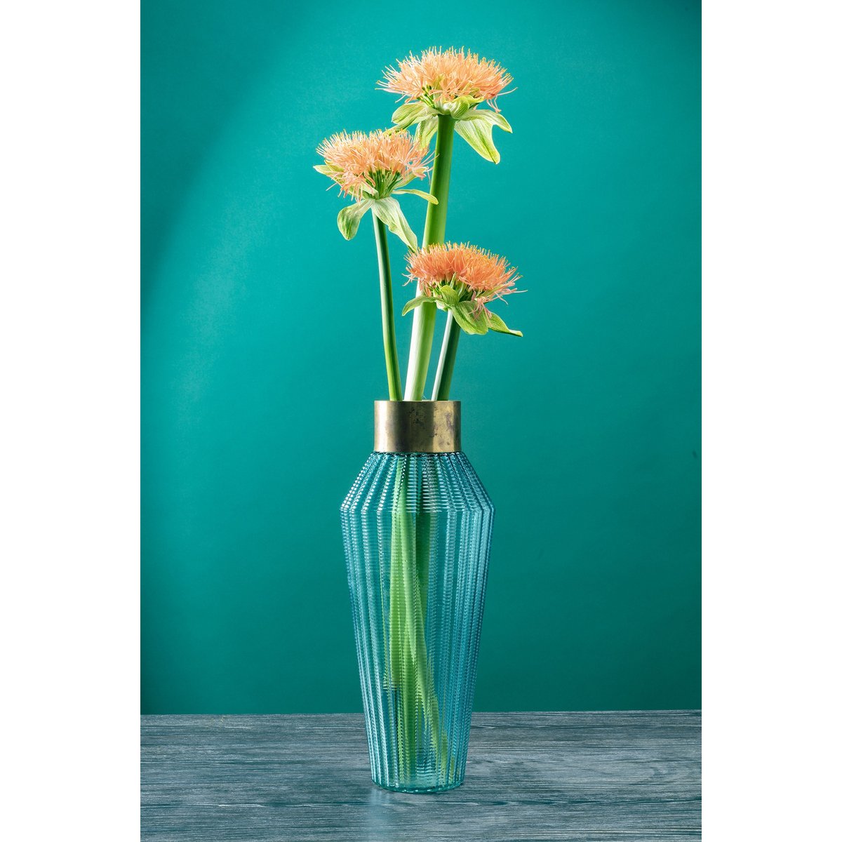 Vase en verre texturé, BARFLY bleu, KARE DESIGN