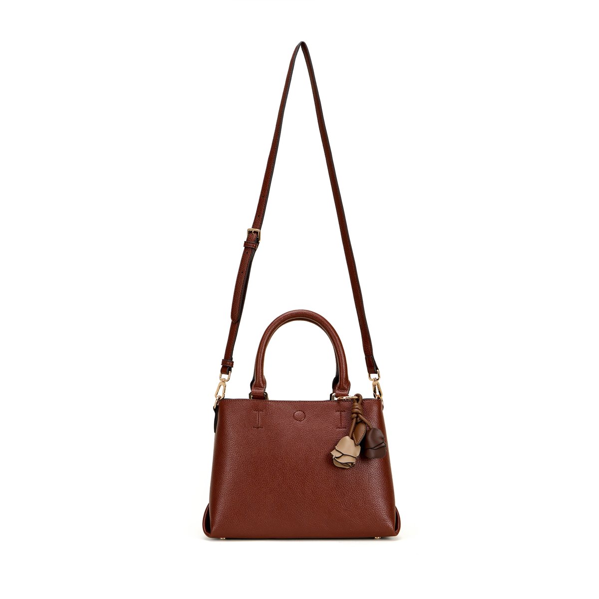 Sac à bandoulière avec charms floraux marron, OLTRE