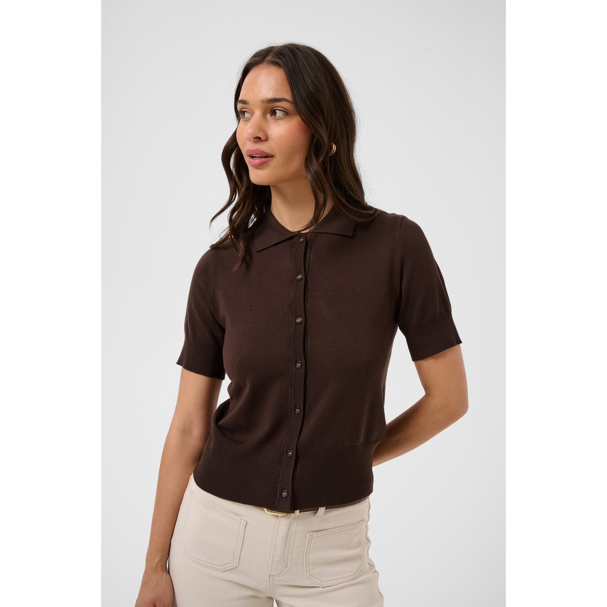 Pullover tricoté marron coffee bean, KAFFE