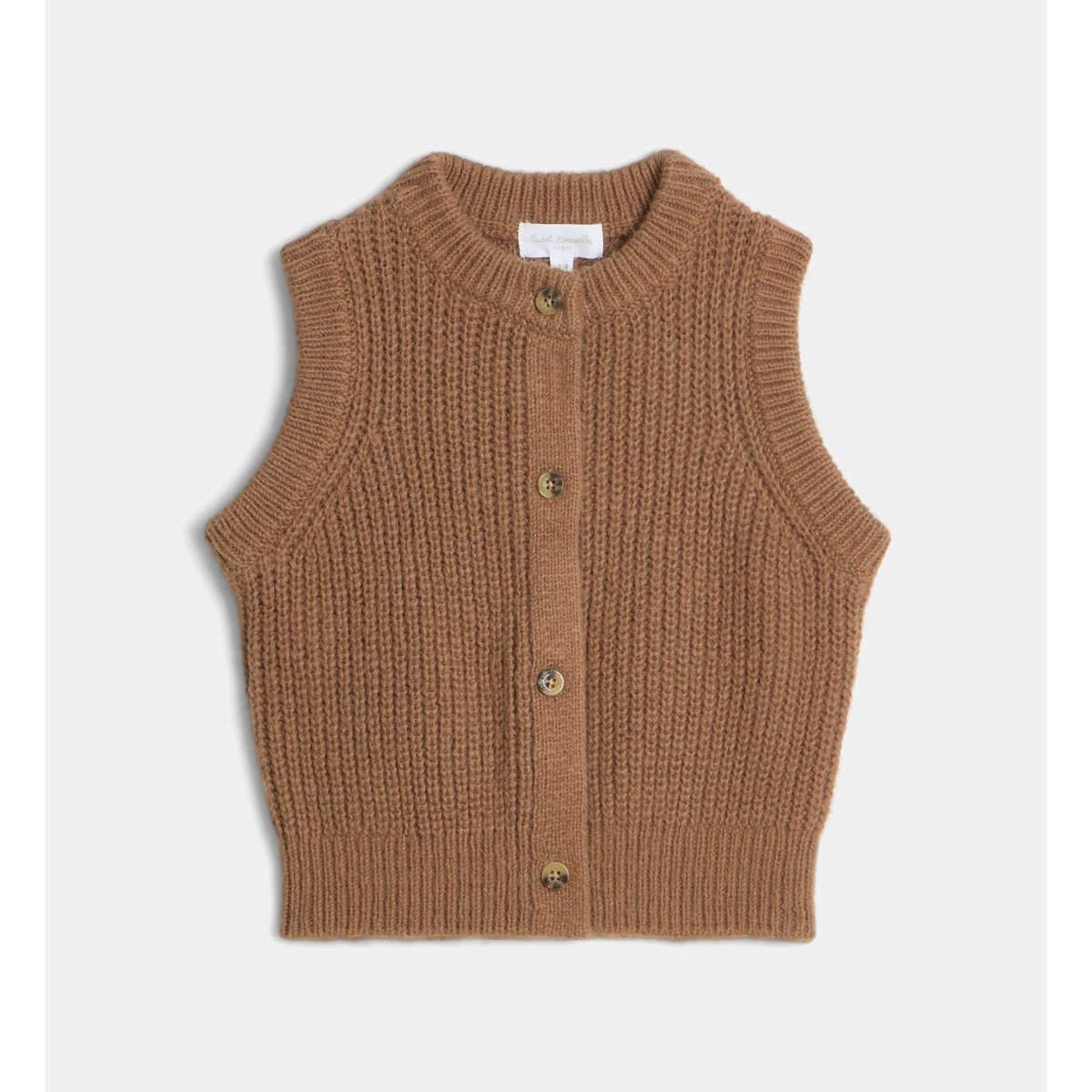 Gilet sans manches tameousse bb maille marron, CADET ROUSSELLE