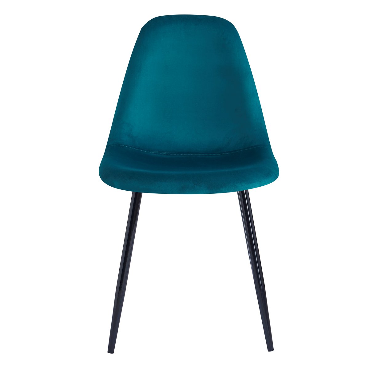 Lot de 4 chaises en velours, COPENHAGEN bleu canard, NORDLYS