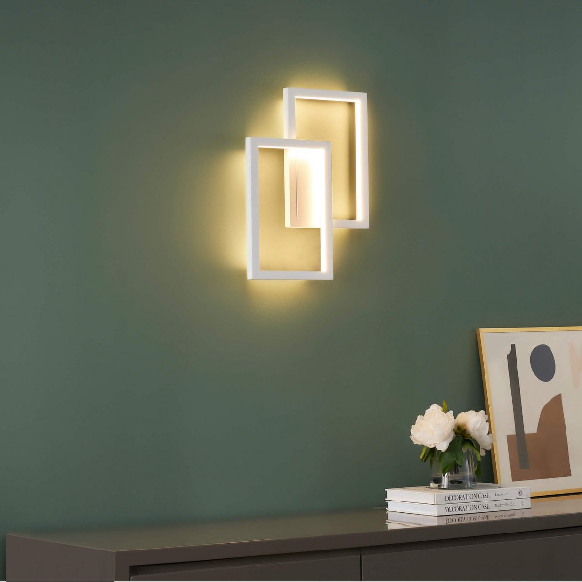 Applique art déco avec LED intégrées - TAAVI blanc, KOSILUM