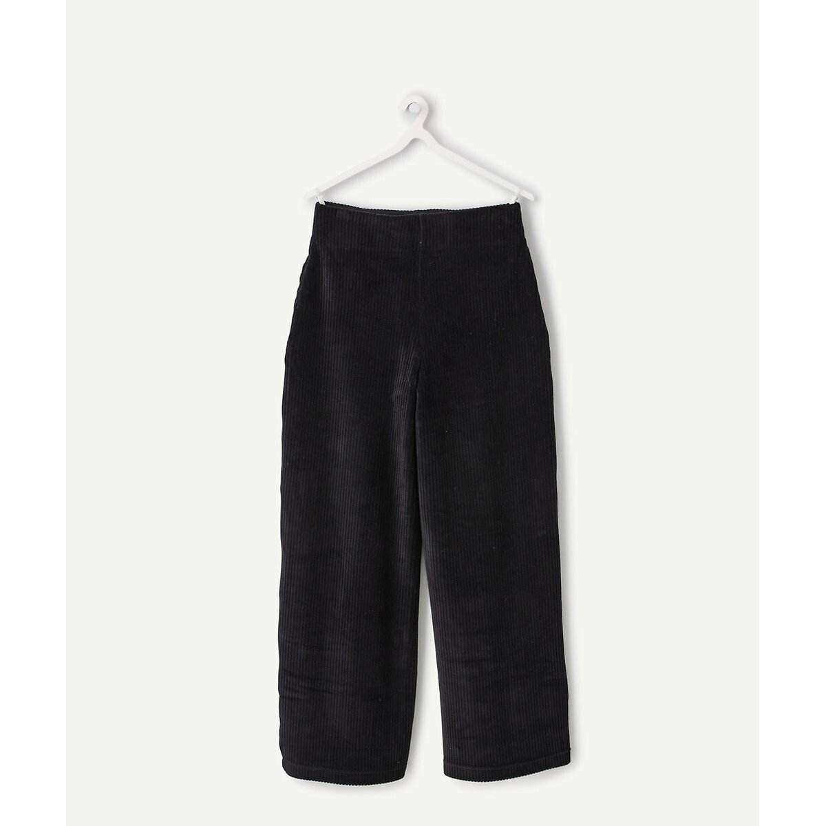 Pantalon large en velours côtelé noir, TAPE A L'OEIL