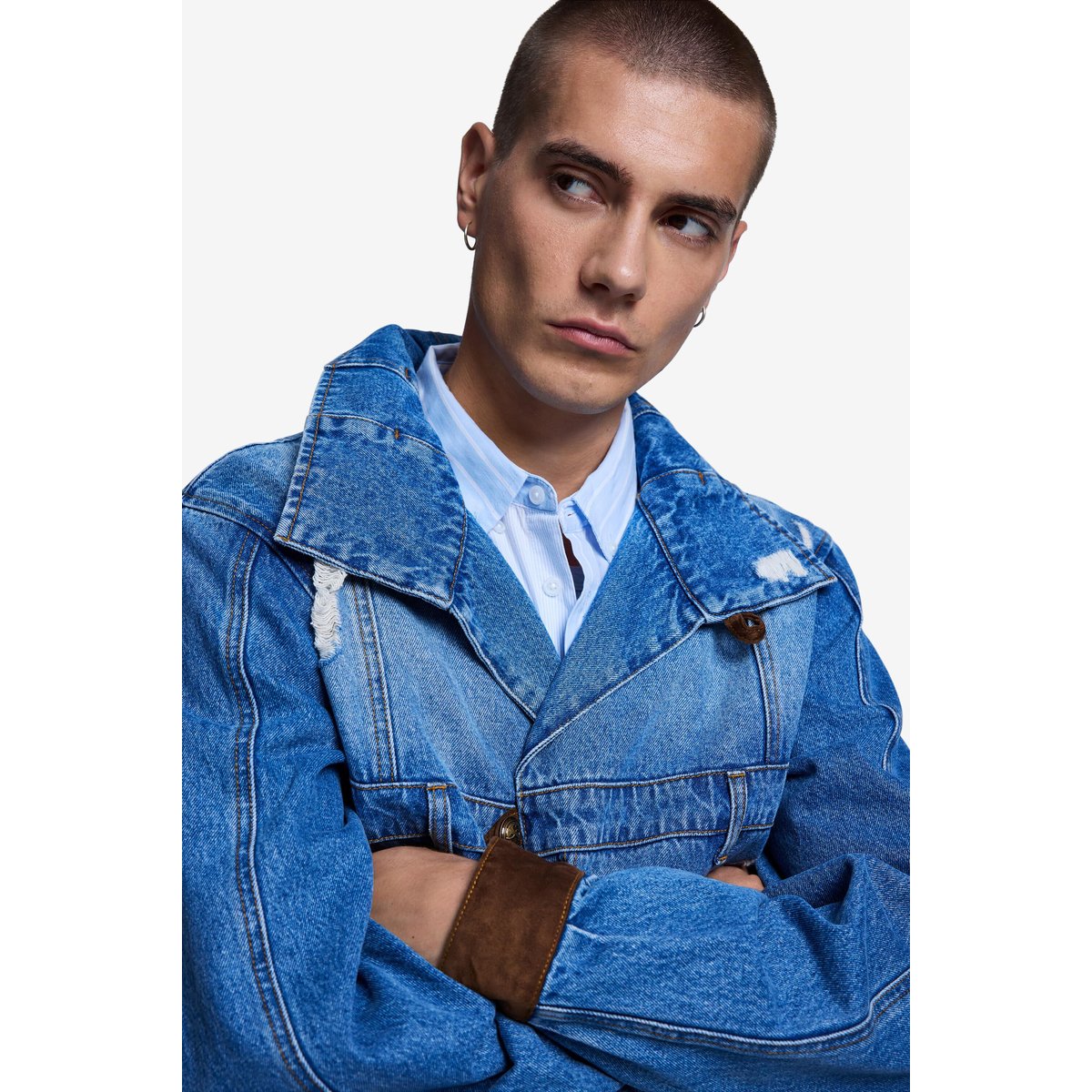 Veste en jean brodée bleu, DESIGUAL