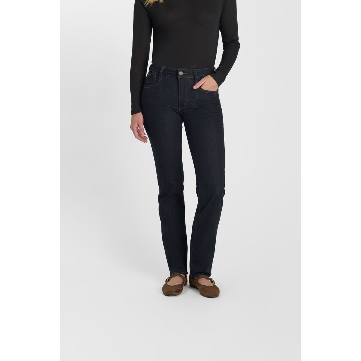 Jeans push-up droite taille haute PULP, longueur 34 blue, LE TEMPS DES CERISES