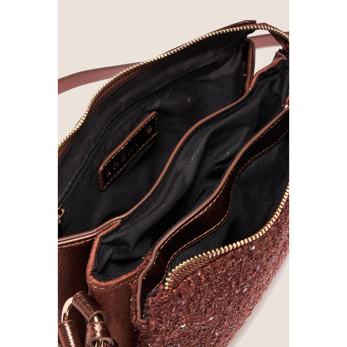 Sac en bandoulière à 3 poches marron foncé, BREAL
