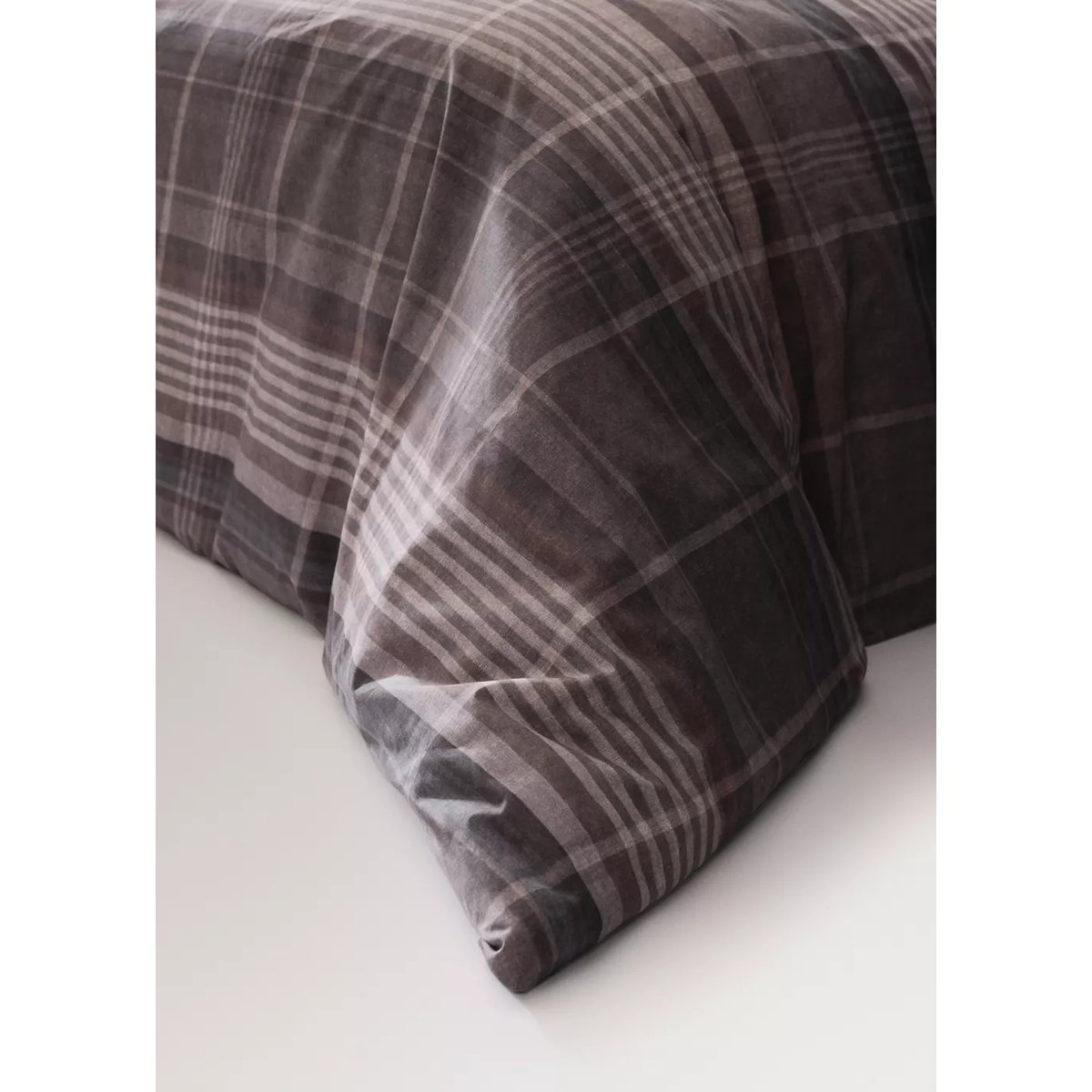 Housse de couette en percale de coton 100 % Lit 135/140 cm marron, MANGO HOME