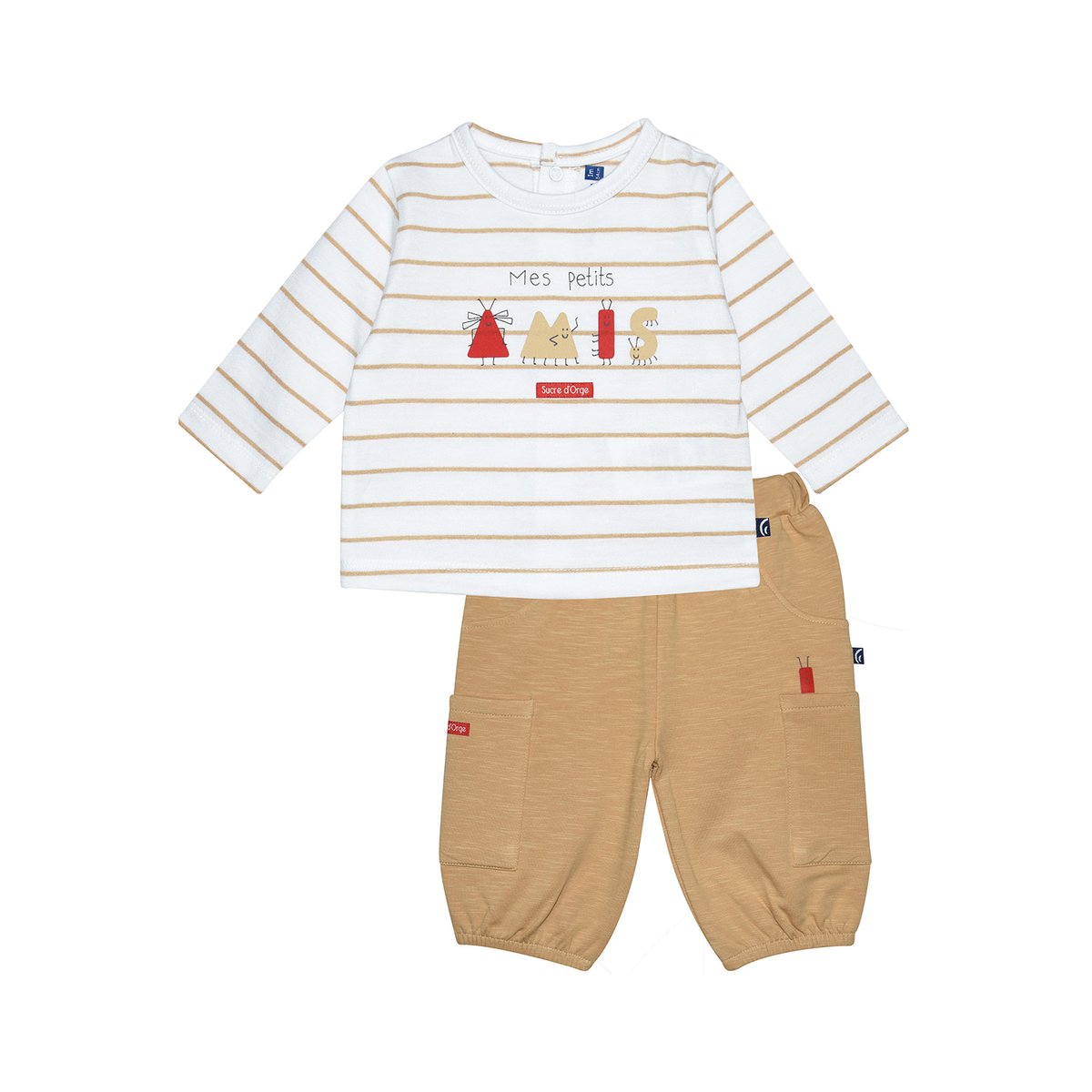 Ensemble t-shirt et pantalon robin blanc, SUCRE D'ORGE