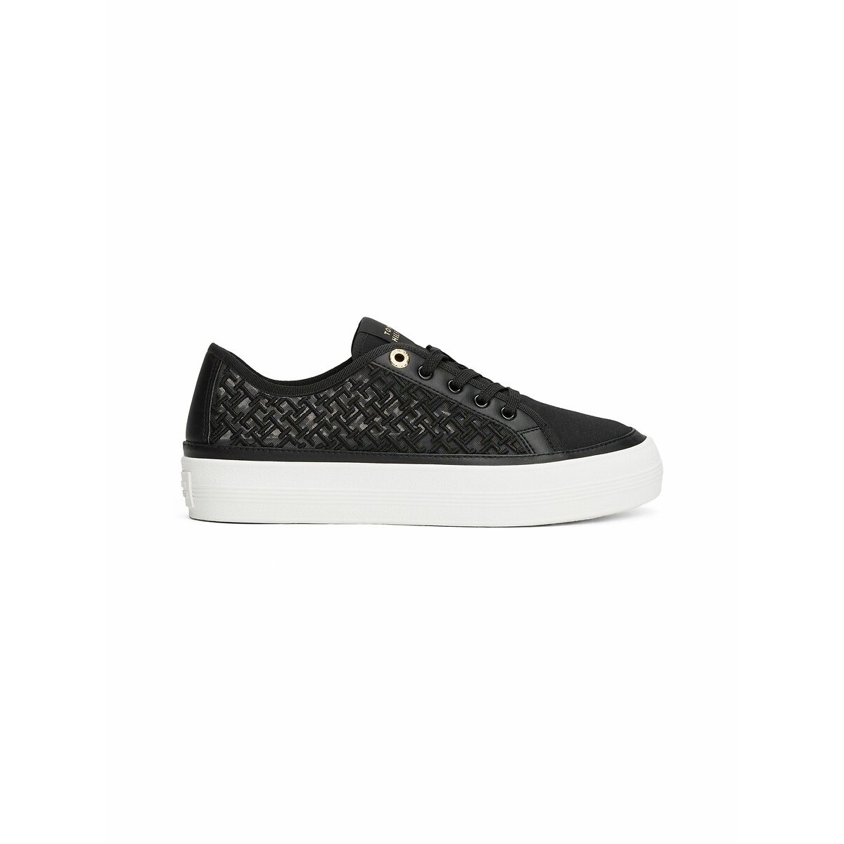 Scarpe da ginnastica traforate vulcanizzate nero , TOMMY HILFIGER