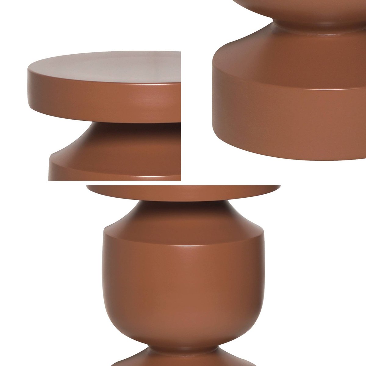 Table d'appoint, bout de canapé, table de chevet métal Ø30,5 x H43,5cm ALMA terracotta, SWEEEK