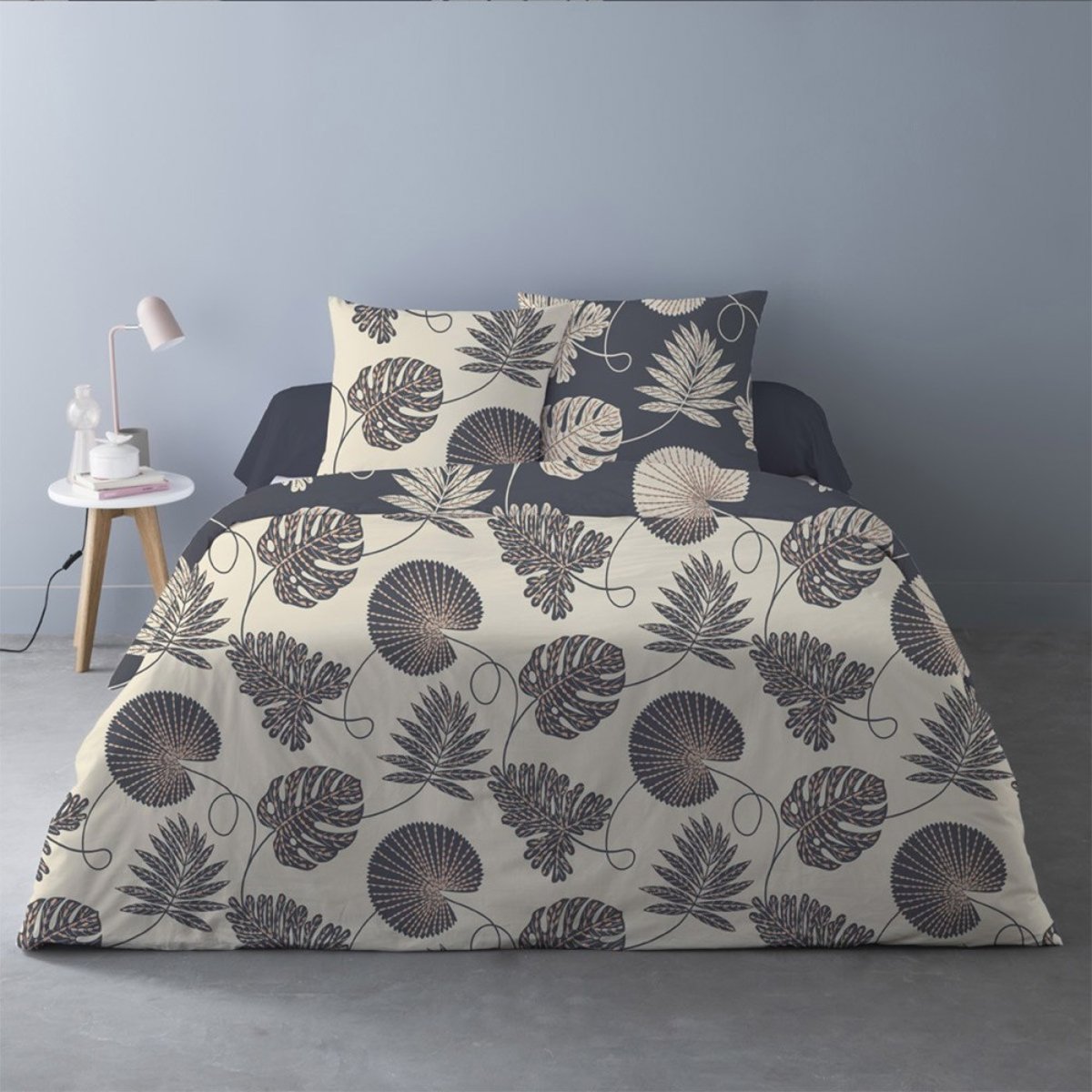 Housse De Couette 240x220 Olivia Gris + 2 Taies gris, DECORATIE