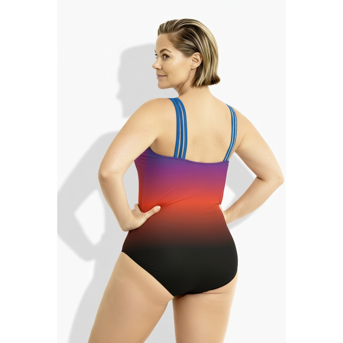 Maillot de bain avec bonnets souples bleu roi, ULLA POPKEN
