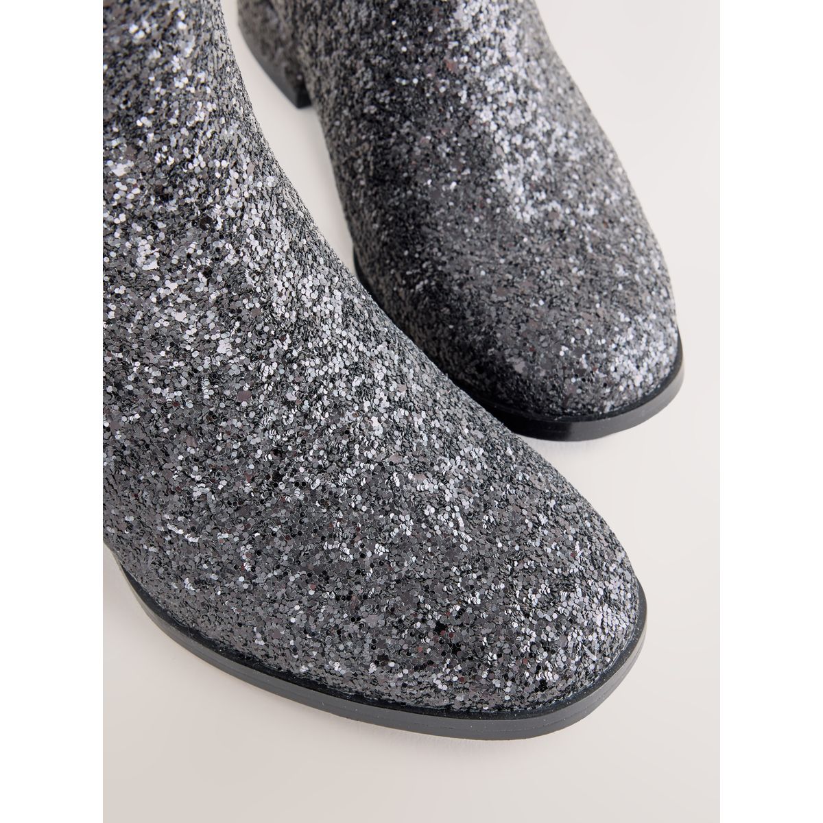 Bottines à talon noir pailleté, NEXT