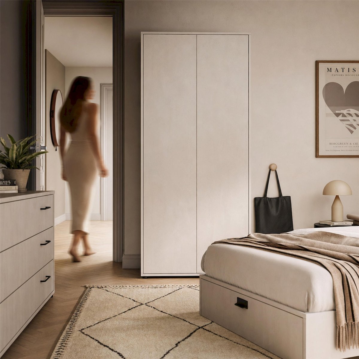 Armoire 2 portes en bois collection TEEN FLEX silk flou, RECOLLECTION