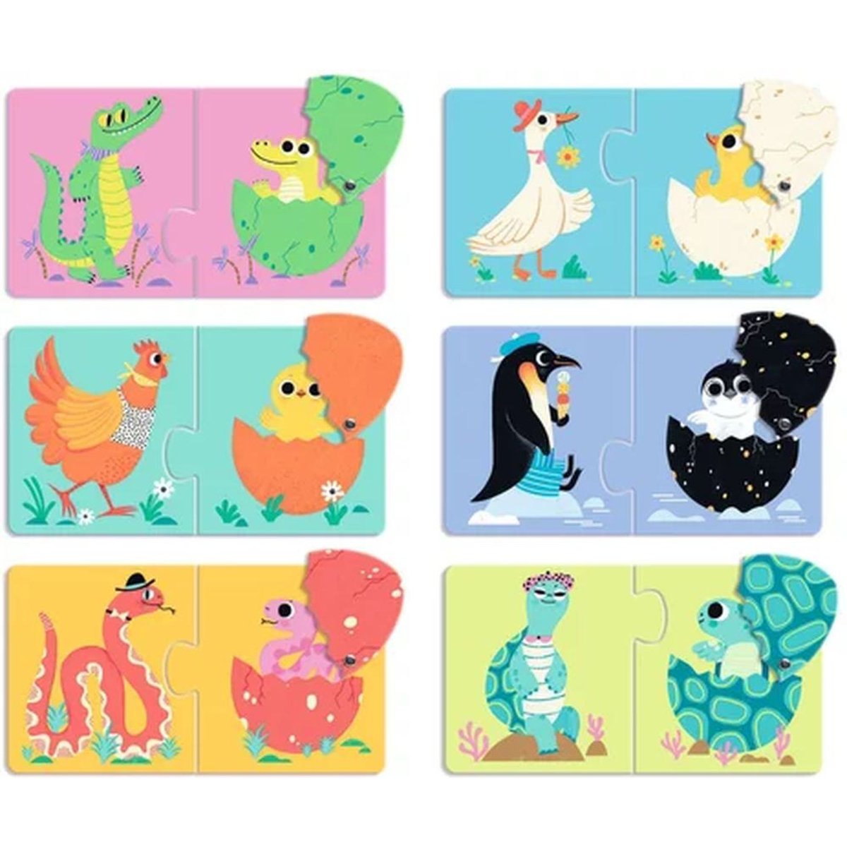 Puzzle Duo Articulo Les œufs rigolos multicolore, DJECO