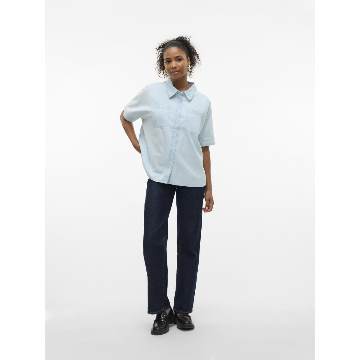 Chemise En Denim light blue denim, VERO MODA